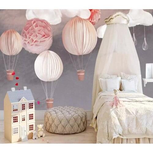 Bacal Custom 3D mural wallpaper Nordic children pink room net red wallpapers balloon wall paper home background wall