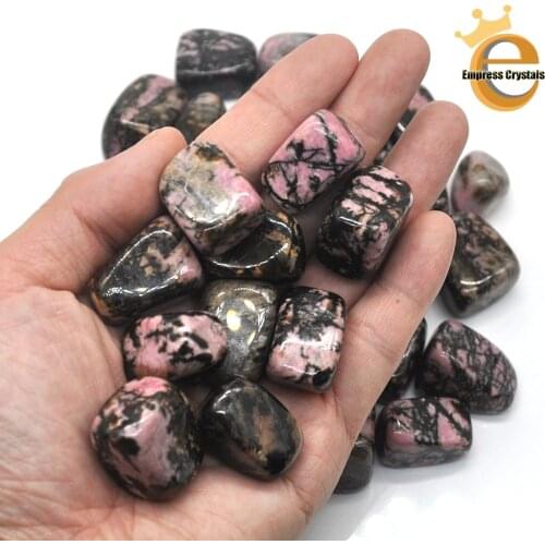 Natural Pink Black Rhodonite Crystal Tumbled Bulk Healing Mineral Specime Gemstones Gem Raw Aquarium Decoration Gift