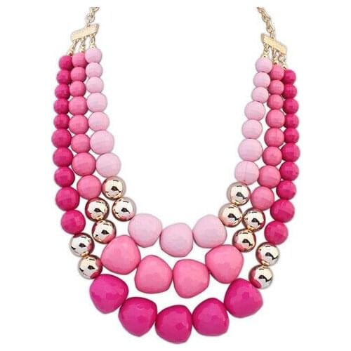 New Big Bubble Beads Choker Necklace For Women Mutil Layers Beads Statement Necklace Female Jewelry Party Gift