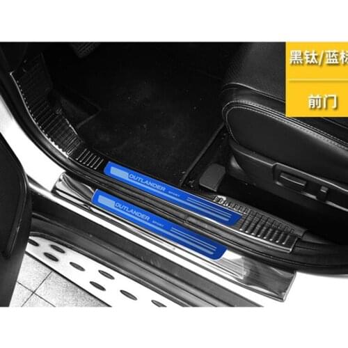 New design carbon fiber stainless steel car Scuff Plate/Door Sill Protector Sill For Mitsubishi Outlander Samurai 2013 to 2019