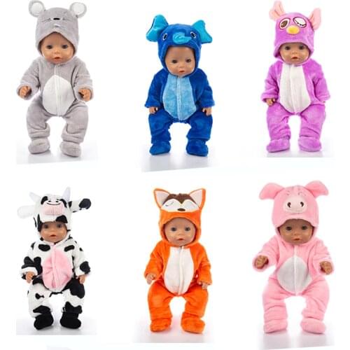 New Animal Set + Shoes Doll Clothes Fit For 43cm born baby Doll clothes reborn Doll Accessories