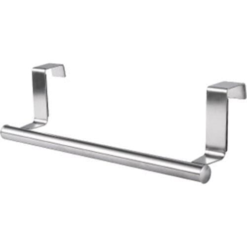 Stainless Steel Single Towel Rack Kitchen Non-Perforated Towel Hanging Rod Cabinet Door Back Rag Hanger