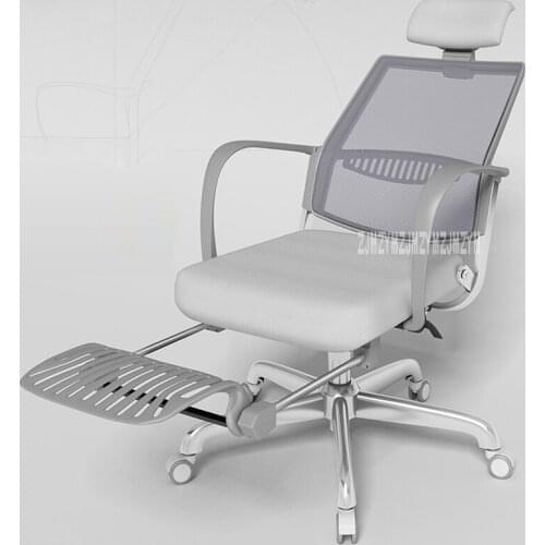 1307600 Office Boss Chair Steel Feet Adjustable Chair Mesh Cloth With Footrest Gaming Chair Household Reclining Computer Chair