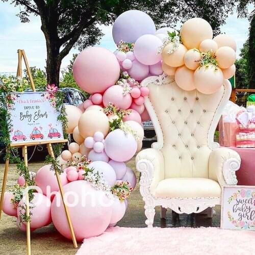 Ohoho Macaron Pastel Balloon Arch Kit Kids Birthday Party Decoration Baby Shower Girl Wedding Baloon Garland Decor Supplies