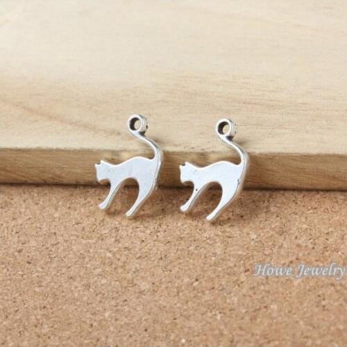 Wholesale 28 pcs ancient silver The cat Pendant alloy DIY Fashion charm Bracelet Necklace Jewelry accessories 20108