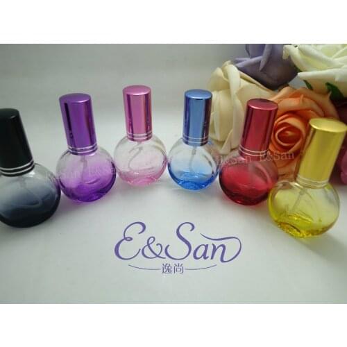 P01-10ML Round Spray Glass Cosmetic Bottles Spray Color Gradual Small Perfume Bottle Empty Bottle 100PCS/LOT