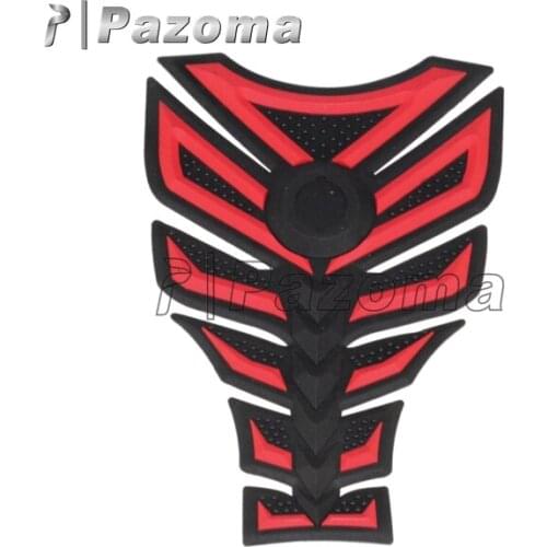 PAZOMA 3D Red Black Six Layer Rubber Gas Tank Fuel Pad Grip Protector For Motorcycle
