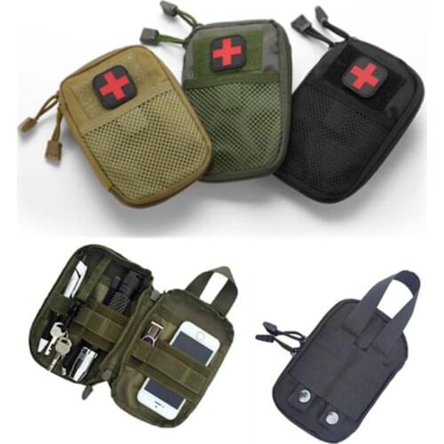 Portable Military Tactical First Aid Kit Empty Bag Bug Out Bag Water Resistant For Hiking Travel Home Car Emergency Treatment
