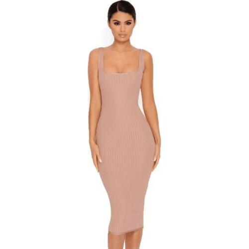 Strap bandage dress long Midi bodycon bandage dress