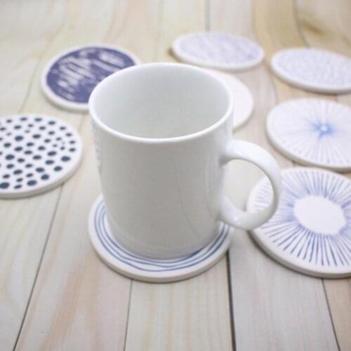 Water Absorption Cup Coaster Dry Quickly Diatomaceous Earth Skid Resistance Round Tea Coaster Kitchen Dining Bar Table Decoratio