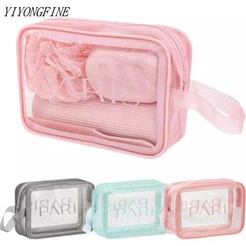 Large Capacity PVC Cosmetic Bag Transparent Wash Bag Women Toiletries Storage Bags Waterproof Make Up Case Tote Organize Beauty