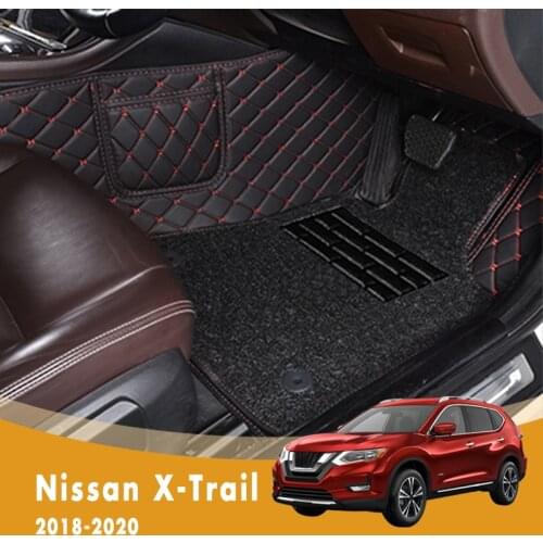 RHD Luxury Double Layer Wire Loop Car Floor Mats For Nissan X-trail Xtrail 2020 2019 2018 Auto Carpets Interiors Accessories