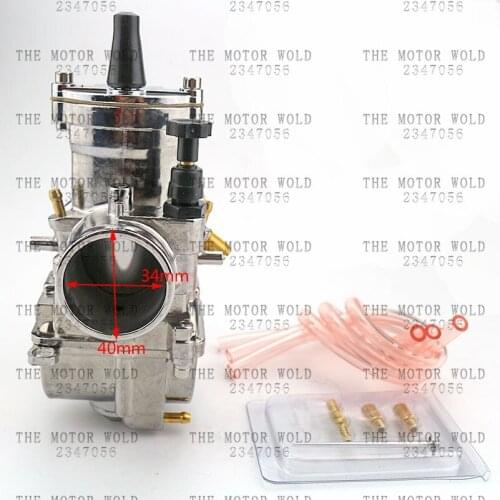 Silver 34mm PWK Carburetor carburator Carb with power jet racing motor Scooters modify parts