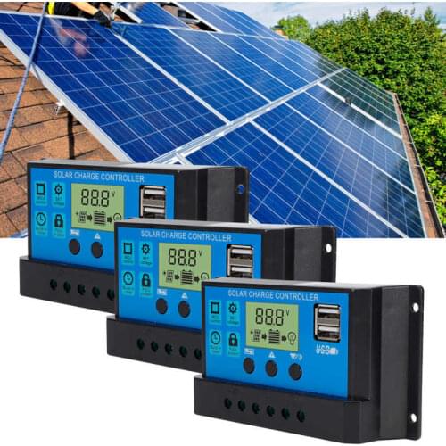 DC 12V 24V PWM Solar Charge Controller Off-Grid Self Adaption Charge Controller