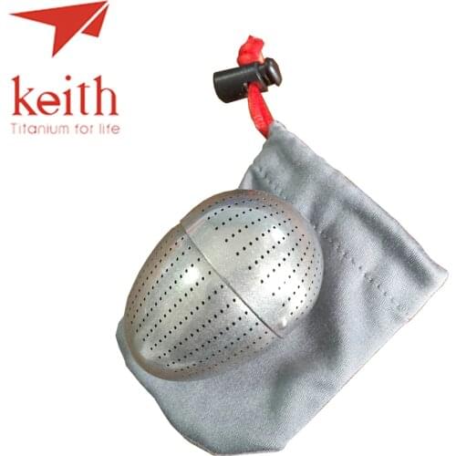 Keith Pure Titanium Creative Egg Shape Tea Strainer Tea Coffee Scented Filter Hold Fitting Built In Teacup Mi3920