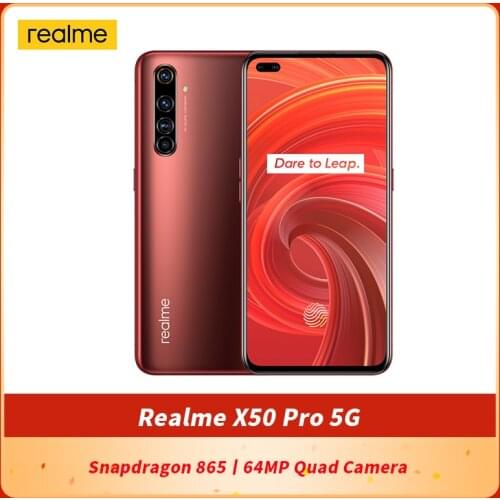 Original Realme X50 Pro 5G SmartPhone 6.44 inch 12GB 256GB Snapdragon 865 5G Octa Core Android 10 SA/NSA 5G CallPhone