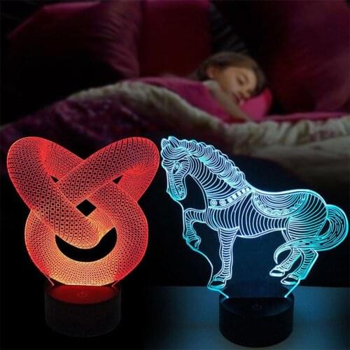 Light Base Touch Switch Light Base Pedestal for 3D Colorful LED Light (Not Included Light)