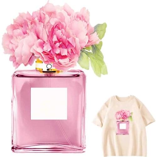 Iron-On Transfer For Clothing Beautiful Hibiscus Patches Washable A-Level T-Shirts Heat Transfer Sticker Perfume Series Applique