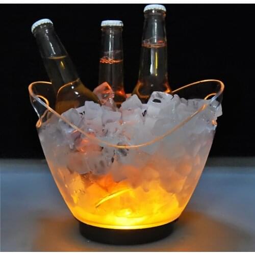 LED Ice Bucket 2L Wine Cooler Colors Changing Champagne Wine Rack Party Bar Accessories Nightclub Light Up Whiskey Ice Bucket