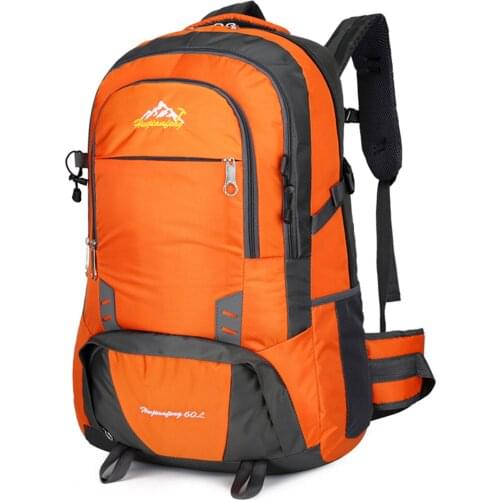Hwjianfeng 60L Waterproof Outdoor Backpack Trekking Bag Large Capacity Camping Hiking Climbing Sports Backpack for Men Women