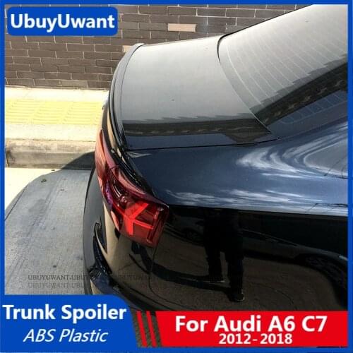 Rear Spoiler For Audi A6 C7 Spoiler 2012 2013 2014 2015 2016 2017 2018 ABS Primer Color Exterior Tail Trunk Boot Wing Decoration