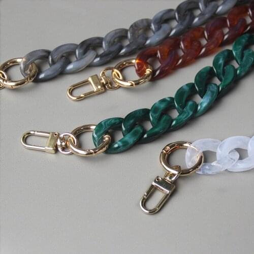 Woman Handbag Accessory Chain Gray White Green Resin Chain Luxury Strap Women Clutch Shoulder Purse Chain New Fashion
