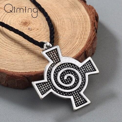 Women fashion Celtic Necklaces Spiral Whirlpool Cross Pendant Necklace Viking Pendant Men New Brand Jewelry