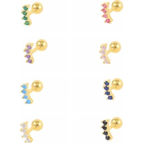 Viny 1PC Square Black Purple Diamond Inlay Earrings For Women 925 Sterling Silver Piercing Stud Earring Pendiente 2021 Jewelry