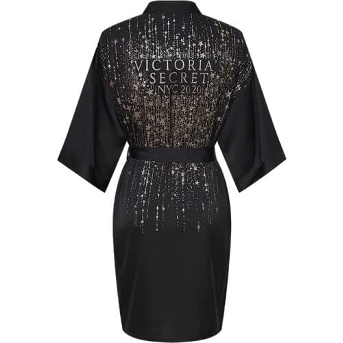 Women Satin Victoria Kimono Gown Robe Bling Nightgown Sexy Bride Bridesmaid Wedding Robe Female 2021 Dressing Gown Home Dress