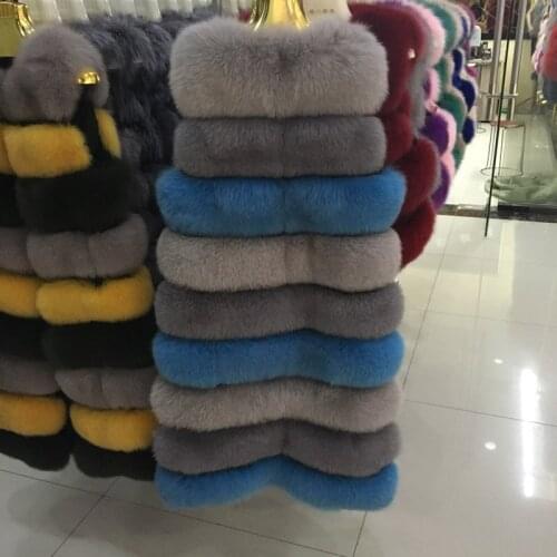 2017 new super 100% real fox fur long coat fox fur New fashion natural gilet winter high quality women fur coat long 110