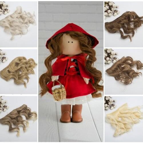 10PCS/LOT New Russian Doll Accessories Hair 15CM Curly Hair For Doll Wig DIY
