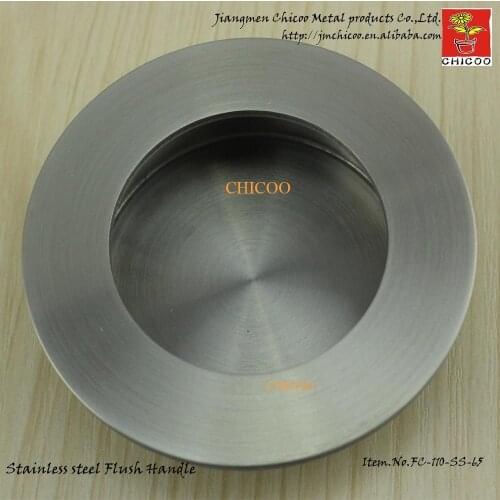2pieces wholesale 65mm Dia stainless steel round furniture handles flush handle kitchen cabinet door handle
