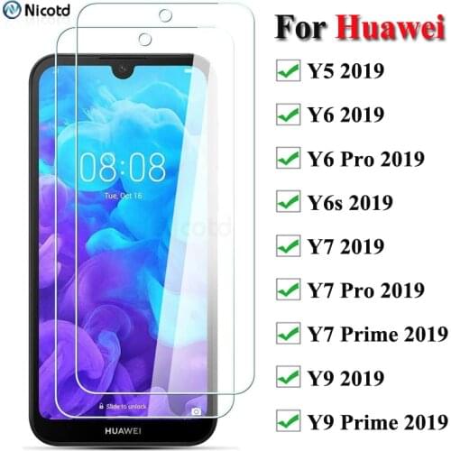 2Pcs/Lot Protective Glass For Huawei Y5 Y6 Y7 Y9 2019 Tempered Glass Screen Protector For Huawei Y6 Y7 Pro Y7 Y9 Prime Y6s 2019