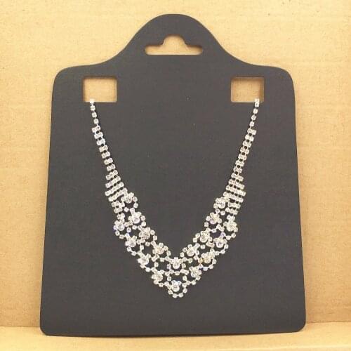 30pcs/lot Kraft Paper Cards Cardboard Necklace Display Packaging Card Square Jewelry Card Price Label Tags