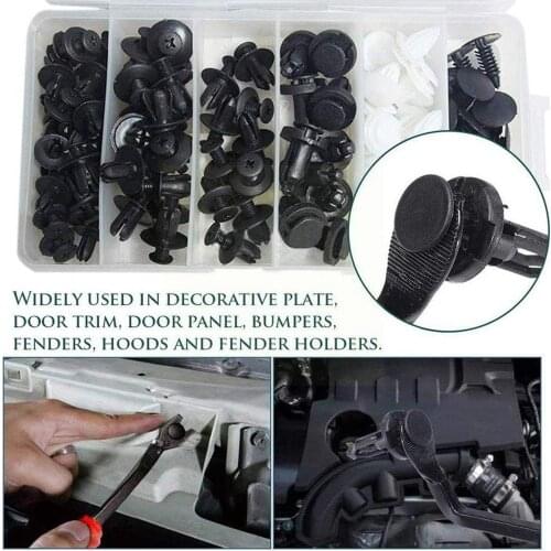 6 Size 100 Pcs Auto Fastener Clip Mixed Car Body Push Fastener Bumper Kit Door Trim Retainer Pin Retainer Panel Rivet F3T6