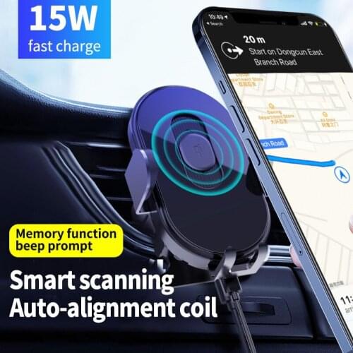 Car Phone Holder Wireless Charger Magnetic Infrared Sensor 15W Fast Charging Universal Air Vent Mount Cellphone Stand Bracket