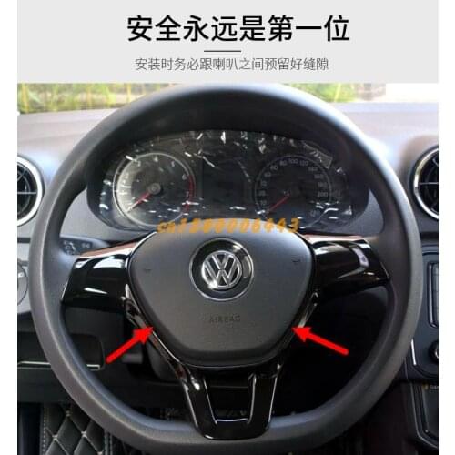For Volkswagen Polo 2014 2015 2016 2017 2018 2019 Steering wheel sequined interior modified decorative stickers
