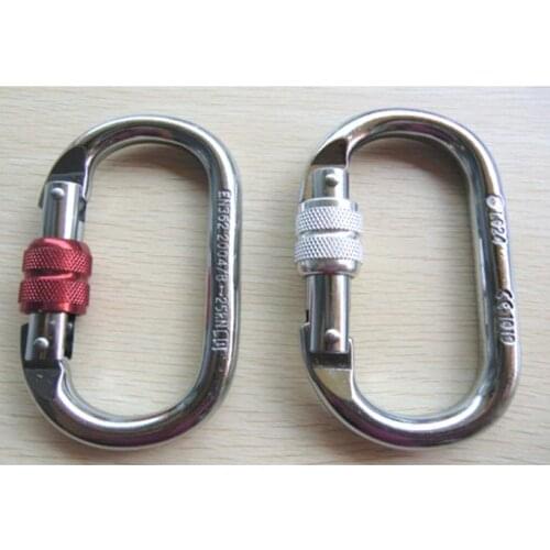 E1114 Climbing to expand caving climbing symmetric cables stainless steel safety buckle 25KN