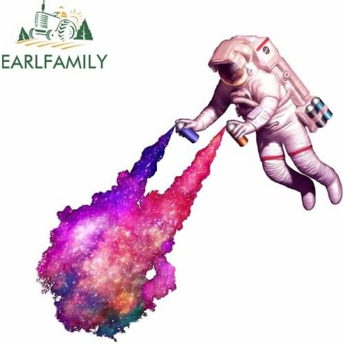 EARLFAMILY 13cm x 12.8cm for Shooting Stars The Astronaut Artist Funny Car Stickers Car Door Bumper Decal Waterproof Decoration