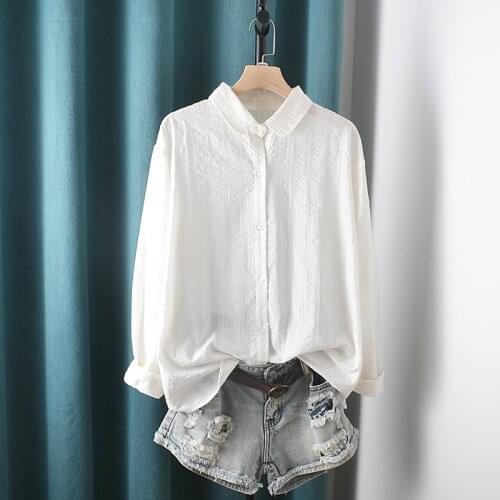 Lamtrip Preppy Style Solid Long Sleeve Peter Pan Collar Cotton Autumn Brief Shirt Blouse 2021
