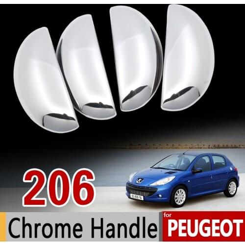 For Peugeot 206 206+ 206sw 206cc Sedan Chrome Handle Cover Trim Set 1998 1999 2002 2005 2006 Car Accessories Sticker Car Styling