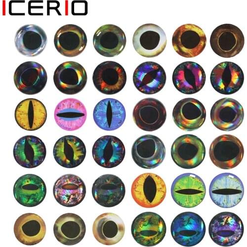 ICERIO 69/183PCS Holographic 3D Epoxy Fish Eyes for Fly Tying Material Jig Fishing Lures 3mm~10mm Living Eyes