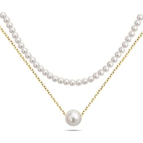 Liemjee Exquisite Double Layer Pearl Silver Bracelet Fashion Luxury Party Jewelry For Women Feature Namour Charm Gift All Season