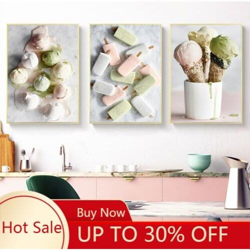 Nordic Delicious Ice Cream Canvas Painting Posters And Prints Wall Pictures For Kitchen Baking Coffee Shop Wall Art Home Decor