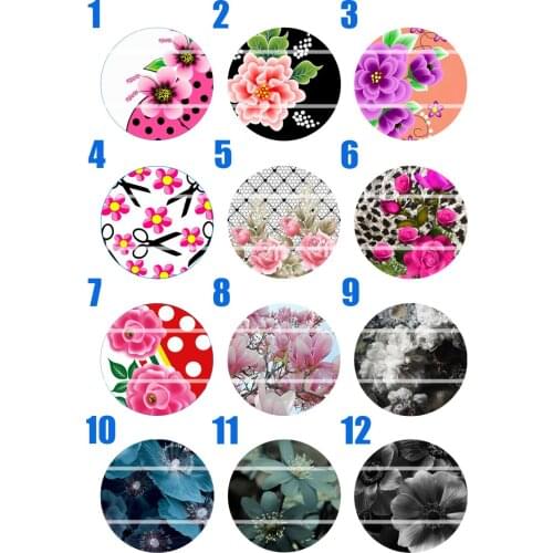 Handmade 10mm~30mm Colorful picture Round Glass Cabochons for Necklace Decoration and Phone Chain Accessaries 60 /pcs