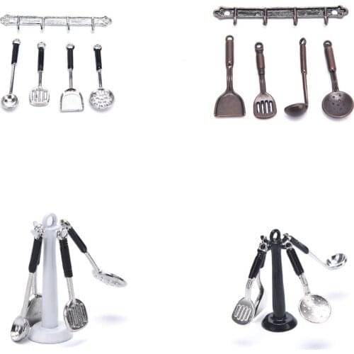 5pcs Kitchen Dollhouse Miniature Mini Cookware Tools Miniatures Kitchen Furniture Toy 1:12 DIY Dollhouse Accessories Kit