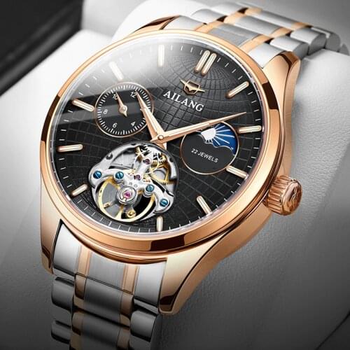 Watch Mens Mechanical Watch Automatic Swiss Genuine Waterproof Large Dial Pointer Mens Tide Brand 2020 New