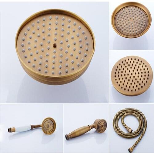 MOLI Antique Bronze Rainfall Shower Head Spray Shower Heads Round & Square Rain Shower Accessories Shower Hose