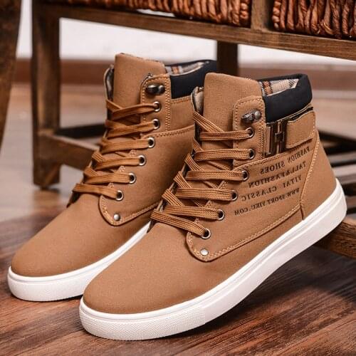 2020 New Fashion Shoes Warm Men Shoes Masculino Male Comfortable High Top Casual Shoes for Adults Teenagers Canvas 38-46