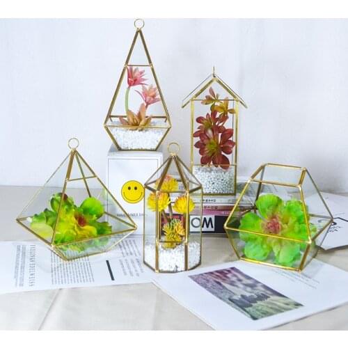 Various Irregular Geometric Glass Flower Room Succulent Planter Vase Terrarium Tabletop Pot DIY Home Office Wedding Decoration